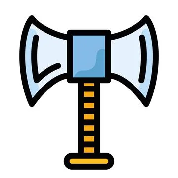 Isolated colored axe videogame icon Flat design Vector Stock Illustration
