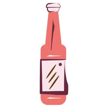 Isolated colored beer bottle icon Vector Stock Illustration