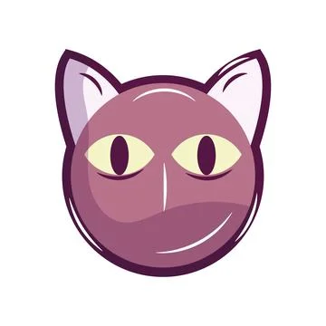 Isolated colored black cat avatar magic icon Vector Stock Illustration