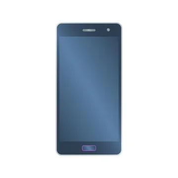 Isolated colored black smartphone on white background. Flat design icon. Stock Illustration