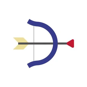 Isolated colored bow and arrow toy icon Flat design Vector Stock Illustration