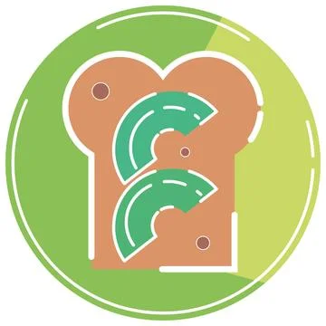 Isolated colored bread slice with mushroom icon Flat design Vector Illustrazione stock