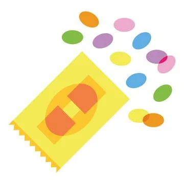 Isolated colored candy sheer flat icon Vector Illustrazione stock