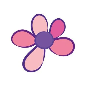 Isolated colored children hand draw flower sketch Vector Stock Illustration
