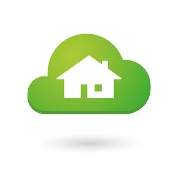 Isolated colored clouds with heart icon Stock Illustration