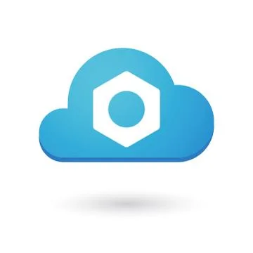 Isolated colored clouds with heart icon Stock Illustration