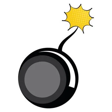 Isolated colored comic bomb with halftone effects Vector Stock Illustration