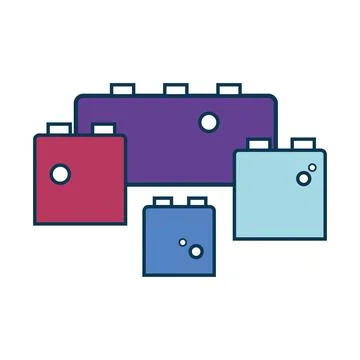 Isolated colored construction block toy icon Vector Stock Illustration
