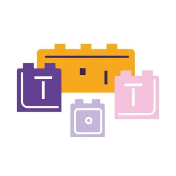Isolated colored construction block toy icon Vector Stock Illustration