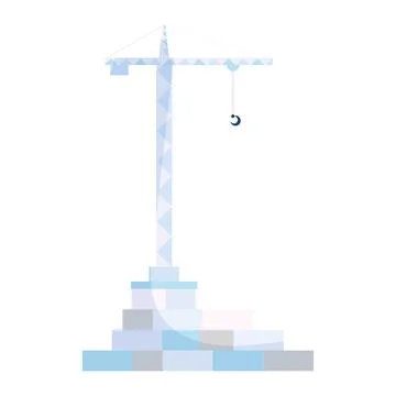 Isolated colored construction crane icon Flat design Vector Illustrazione stock