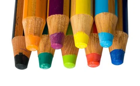 Isolated colored crayons Stock Photos