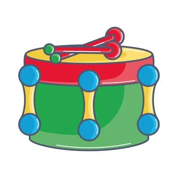 Isolated colored drum toy icon flat design Vector Illustrazione stock