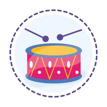 Isolated colored drum toy icon Flat design Vector Illustrazione stock