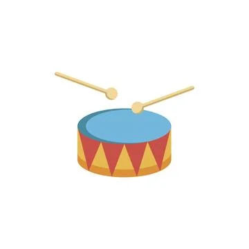 Isolated colored drum toy icon Flat design Vector Illustrazione stock
