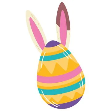 Isolated colored easter egg with bunny ears Vector Stock Illustration