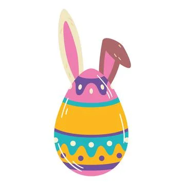 Isolated colored easter egg with bunny ears Vector Stockillustratie