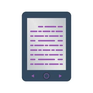 Isolated colored electronic book reader on white background. Flat design icon Stock Illustration