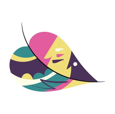 Isolated colored feather icon flat design Vector Stock Illustration