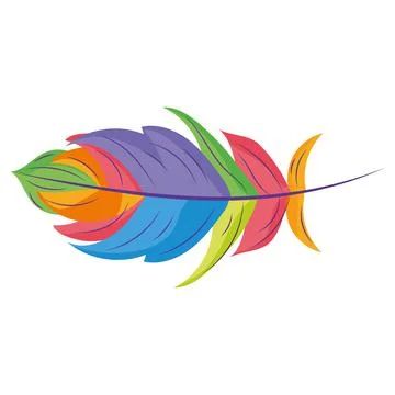Isolated colored feather icon image Vector Stock Illustration