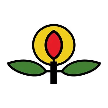 Isolated colored flower icon flat design Vector Illustrazione stock
