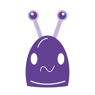 Isolated colored fluffy alien toy icon Vector Stock Illustration