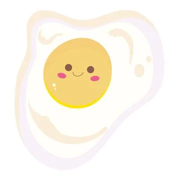 Isolated colored fried egg Cute design Vector Stock Illustration