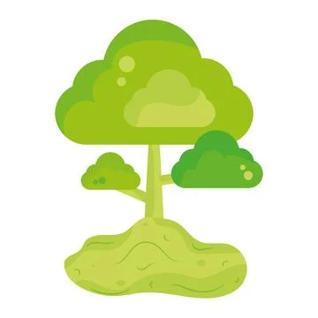 Isolated colored green tree icon Vector Stock Illustration