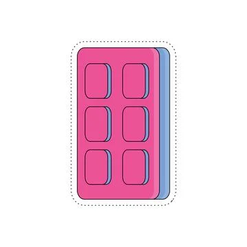 Isolated colored groovy 3d chocolate bar sticker icon Vector Stock Illustration