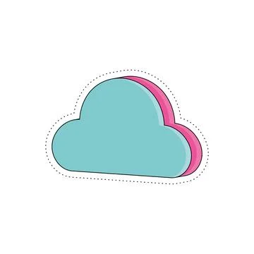 Isolated colored groovy 3d cloud sticker icon Vector Stock Illustration