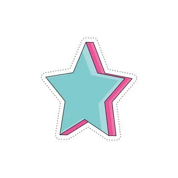 Isolated colored groovy star shape sticker icon Vector Illustrazione stock