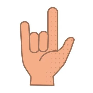 Isolated colored hand gesture icon Flat design Vector Stock Illustration