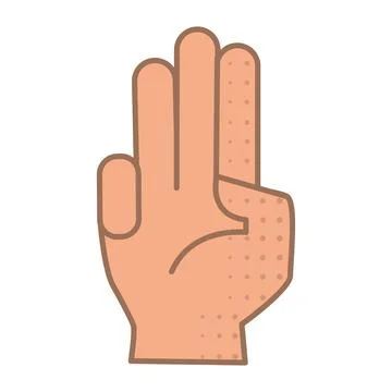 Isolated colored hand gesture icon Flat design Vector Illustrazione stock