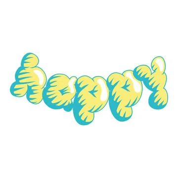 Isolated colored happy text sticker Vector Stockillustratie