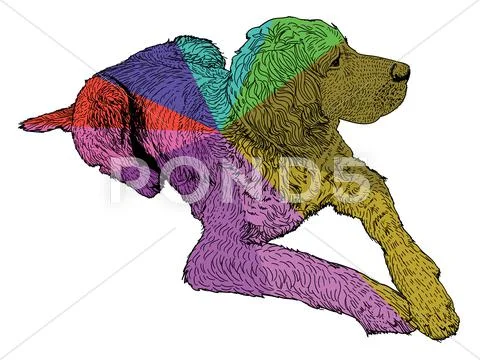 Isolated colored hunt dog - illustration Stock Illustration
