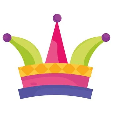 Isolated colored jester harlequin hat Vector Stock Illustration