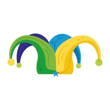Isolated colored jester hat icon Vector Stock Illustration