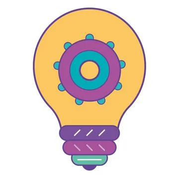 Isolated colored lightbulb flat design icon Vector Stock Illustration