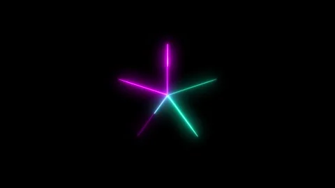 Isolated for colored lights fluorescent neon on black background. Stock Footage 297618099
