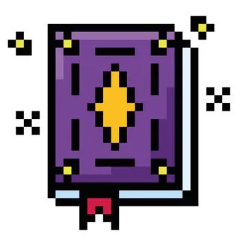 Isolated colored magic book videogame icon Pixelated style Vector 스톡 일러스트