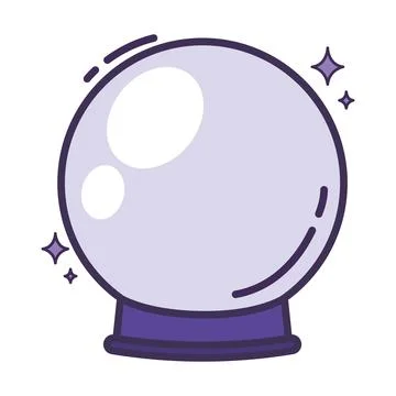 Isolated colored magic crystal ball icon Vector Stock Illustration