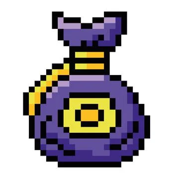 Isolated colored magic pouch videogame icon Pixelated style Vector 스톡 일러스트