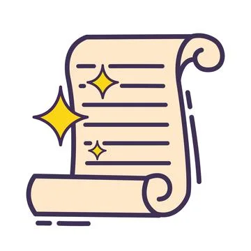 Isolated colored magic scroll icon Vector 스톡 일러스트