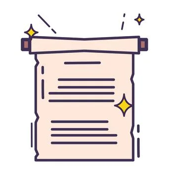 Isolated colored magic scroll icon Vector Illustrazione stock