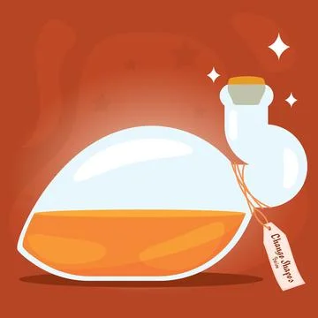 Isolated colored magical change shape potion elixir Vector 스톡 일러스트