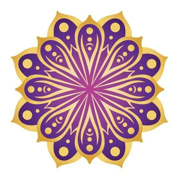 Isolated colored mandala golden pattern Vector Illustrazione stock