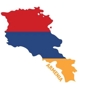 Isolated colored map of Armenia with its flag Vector Stock Illustration