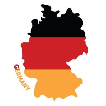 Isolated colored map of Germany with its flag Vector Illustrazione stock