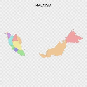 Isolated colored map of Malaysia Ilustração Stock