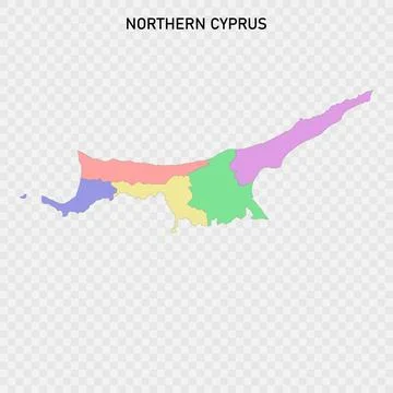 Isolated colored map of Northern Cyprus Stockillustratie