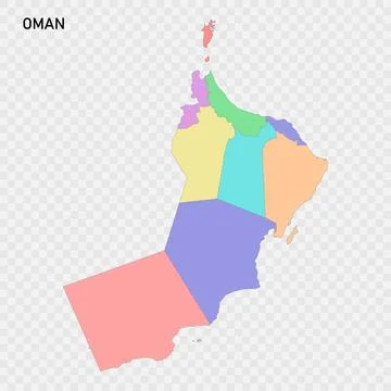 Isolated colored map of Oman Stock Illustration